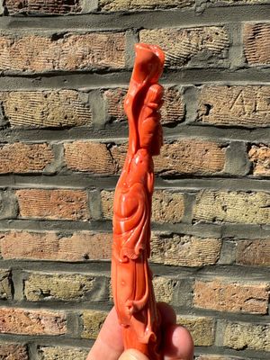 Two Chinese red coral figures of female deities, 19/20th C. — 照片 4