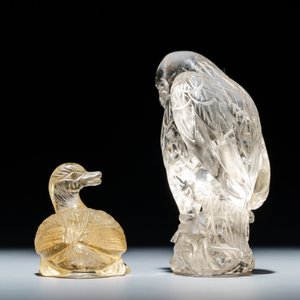 Two Chinese rock crystal models of an eagle and a duck, 19/20th C. — 照片 3