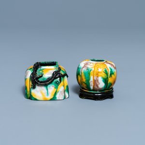 Two Chinese sancai-glazed brush washers, Kangxi — photo 1
