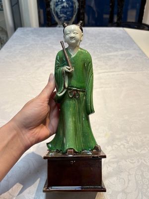 Two Chinese sancai-glazed figures, 19th C. — photo 1