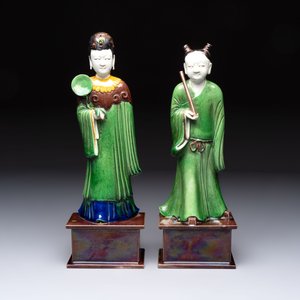 Two Chinese sancai-glazed figures, 19th C. — photo 2