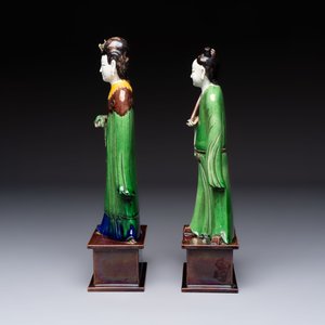 Two Chinese sancai-glazed figures, 19th C. — photo 3