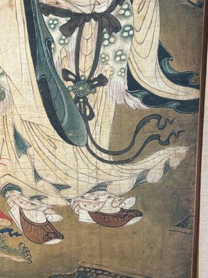 Two Chinese schools: 'Lan Caihe 蓝采和' and 'Lu Dongbin 吕洞宾', ink and colour on silk, 19th C. — photo 11