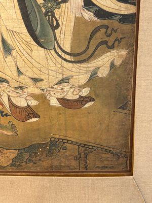 Two Chinese schools: 'Lan Caihe 蓝采和' and 'Lu Dongbin 吕洞宾', ink and colour on silk, 19th C. — photo 12