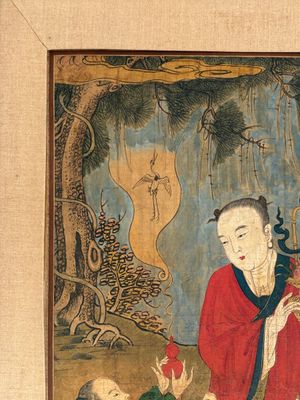 Two Chinese schools: 'Lan Caihe 蓝采和' and 'Lu Dongbin 吕洞宾', ink and colour on silk, 19th C. — photo 16
