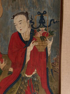 Two Chinese schools: 'Lan Caihe 蓝采和' and 'Lu Dongbin 吕洞宾', ink and colour on silk, 19th C. — photo 18