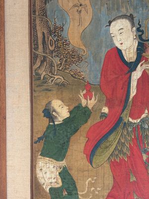 Two Chinese schools: 'Lan Caihe 蓝采和' and 'Lu Dongbin 吕洞宾', ink and colour on silk, 19th C. — photo 19