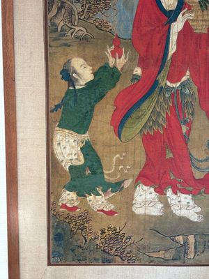 Two Chinese schools: 'Lan Caihe 蓝采和' and 'Lu Dongbin 吕洞宾', ink and colour on silk, 19th C. — photo 20