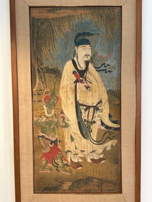 Two Chinese schools: 'Lan Caihe 蓝采和' and 'Lu Dongbin 吕洞宾', ink and colour on silk, 19th C. — photo 2