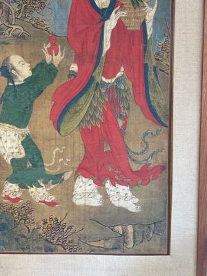 Two Chinese schools: 'Lan Caihe 蓝采和' and 'Lu Dongbin 吕洞宾', ink and colour on silk, 19th C. — photo 21