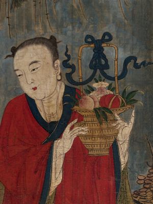 Two Chinese schools: 'Lan Caihe 蓝采和' and 'Lu Dongbin 吕洞宾', ink and colour on silk, 19th C. — photo 22