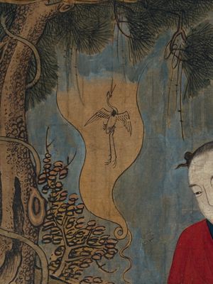 Two Chinese schools: 'Lan Caihe 蓝采和' and 'Lu Dongbin 吕洞宾', ink and colour on silk, 19th C. — photo 24