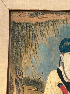 Two Chinese schools: 'Lan Caihe 蓝采和' and 'Lu Dongbin 吕洞宾', ink and colour on silk, 19th C. — photo 3