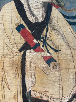 Two Chinese schools: 'Lan Caihe 蓝采和' and 'Lu Dongbin 吕洞宾', ink and colour on silk, 19th C. — photo 9