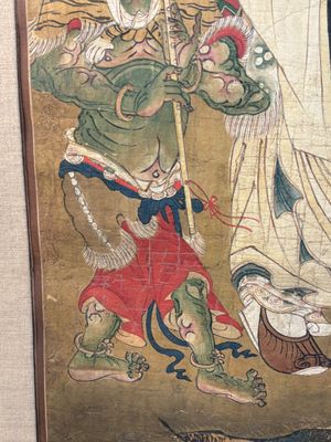 Two Chinese schools: 'Lan Caihe 蓝采和' and 'Lu Dongbin 吕洞宾', ink and colour on silk, 19th C. — photo 10