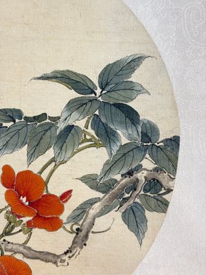 Two Chinese silk paintings with birds on blossoming branches, signed Shi Ren 施仁, dated 1898 — photo 13