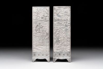 Two Chinese silver 'Eight Immortals' amulets, Zuyin 足銀 marks, 19/20th C.