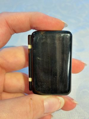 Two Chinese soapstone seals with an original buffalo-horn box, Ignace 依溺斯 mark, 20th C. — 照片 1