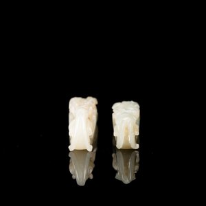 Two Chinese white jade fine carved belt hooks, Qing — 照片 4