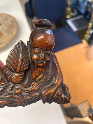 Two Chinese wood sculptures of Guanyin and Tudigong, Qing — 照片 9