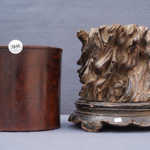 Two Chinese wooden brush pots, 19/20th C. — 照片 8