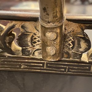 Two Chinese wooden trays with engraved silver plaques and bamboo-shaped handles, 19th C. — photo 16