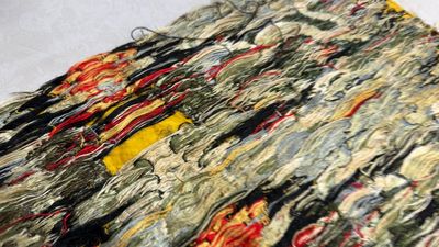 Two Chinese yellow-ground kesi silk 'Dragon' panels, late Ming — photo 13