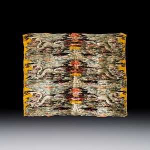 Two Chinese yellow-ground kesi silk 'Dragon' panels, late Ming — photo 3