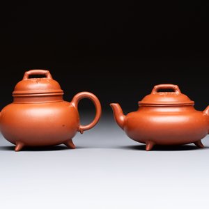 Two Chinese Yixing stoneware teapots and covers, Mengchen 孟臣 marks, 19th C. — photo 2