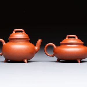 Two Chinese Yixing stoneware teapots and covers, Mengchen 孟臣 marks, 19th C. — photo 4