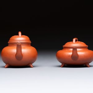 Two Chinese Yixing stoneware teapots and covers, Mengchen 孟臣 marks, 19th C. — photo 5