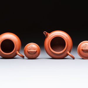 Two Chinese Yixing stoneware teapots and covers, Mengchen 孟臣 marks, 19th C. — photo 6
