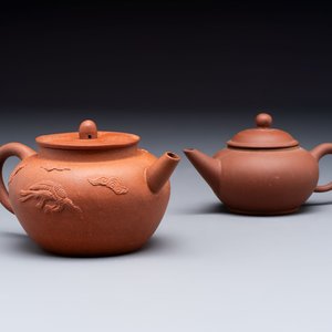 Two Chinese Yixing stoneware teapots, Zheng He 正和 mark, Kangxi and later — foto 1