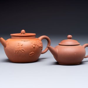 Two Chinese Yixing stoneware teapots, Zheng He 正和 mark, Kangxi and later — foto 2