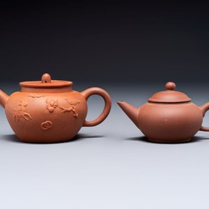 Two Chinese Yixing stoneware teapots, Zheng He 正和 mark, Kangxi and later — foto 3