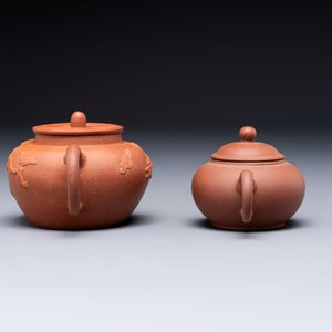 Two Chinese Yixing stoneware teapots, Zheng He 正和 mark, Kangxi and later — foto 4