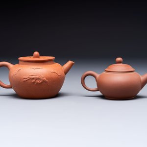 Two Chinese Yixing stoneware teapots, Zheng He 正和 mark, Kangxi and later — foto 5