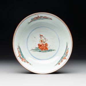 Two Dutch-decorated Chinese blue and white bowls with figures and landscapes, Qianlong — 照片 12