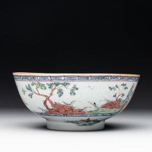 Two Dutch-decorated Chinese blue and white bowls with figures and landscapes, Qianlong — 照片 10