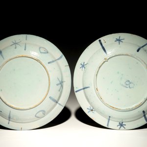 Two Dutch Delft blue and white chinoiserie Wanli style dishes with figures, 2nd half 17th C. — 照片 2