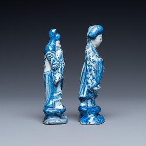 Two Dutch Delft blue and white figures of a Chinese man and woman, 1st quarter 18th C. — 照片 4