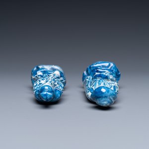 Two Dutch Delft blue and white figures of a Chinese man and woman, 1st quarter 18th C. — 照片 5