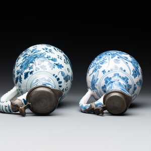 Two Dutch Delft blue and white jugs with pewter lids, 17/18th C. — photo 5