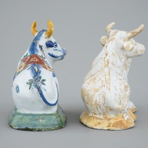 Two Dutch Delftware models of cows, 18/19th C. — 照片 4