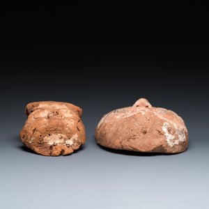 Two Egyptian wooden sarcophagus masks, Ramesside and Ptolemaic periods — photo 7
