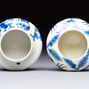 Two fine Chinese blue and white water pots, Jiajing mark, 19th C. — photo 6