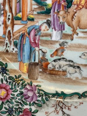 Two fine Chinese Canton famille rose 'mandarin subject' plates, Qianlong — foto 17
