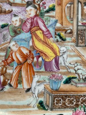 Two fine Chinese Canton famille rose 'mandarin subject' plates, Qianlong — foto 4