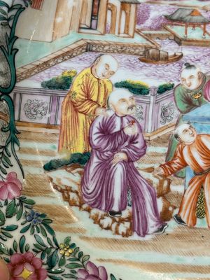Two fine Chinese Canton famille rose 'mandarin subject' plates, Qianlong — foto 5