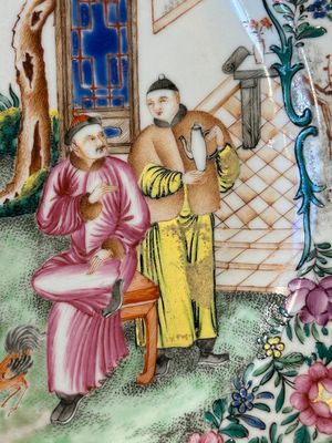 Two fine Chinese Canton famille rose 'mandarin subject' plates, Qianlong — photo 3